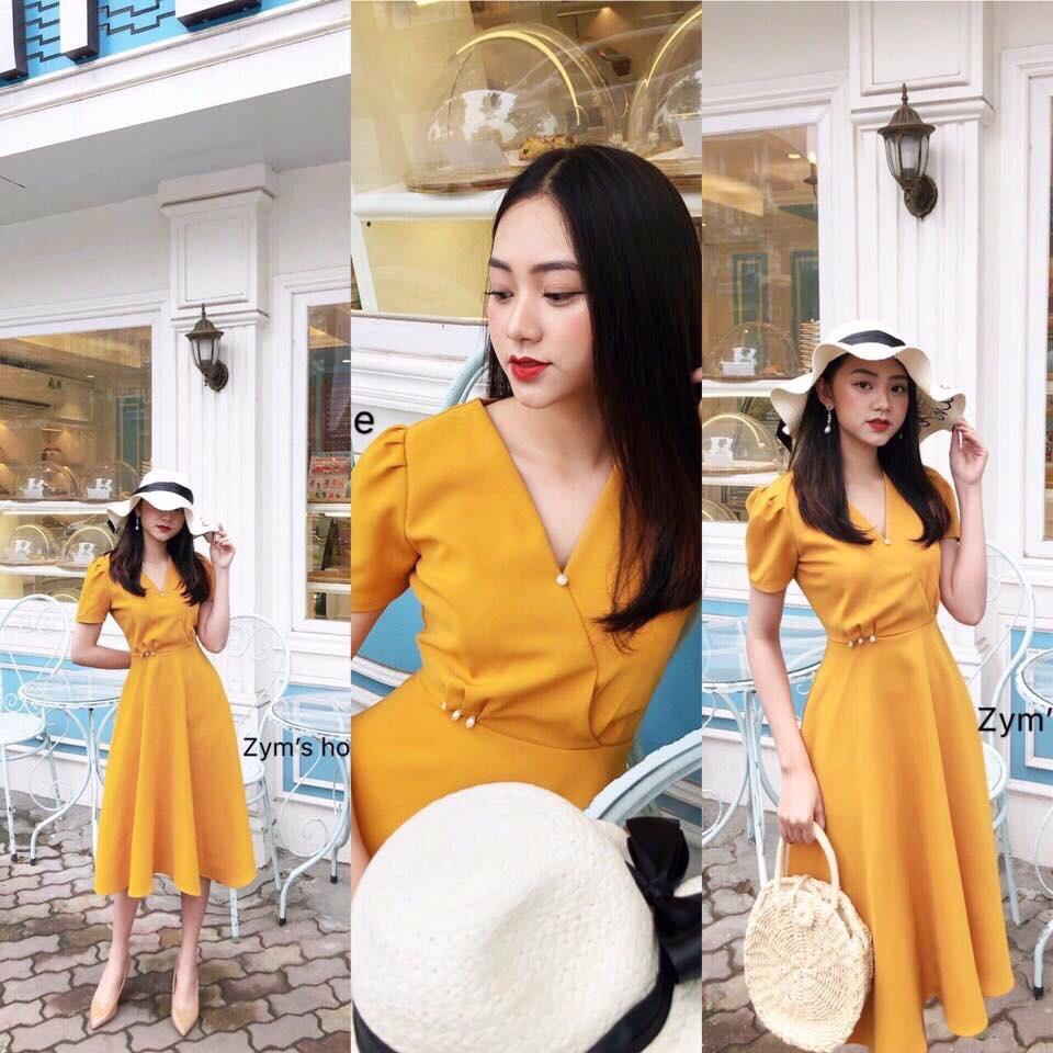 Đầm suông cát hàn đính ngọc / có size 2XL