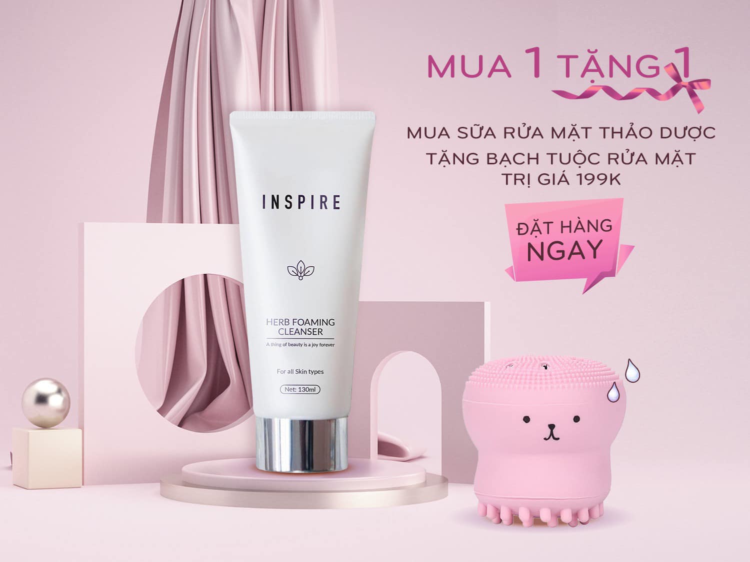Sửa rửa mặt thảo dược INSPIRE ( mua 1 được 2 )