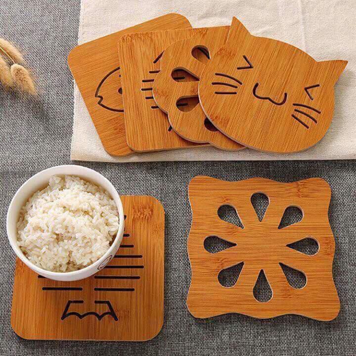 Miếng lót nồi bằng gỗ nhiều hình (kt 15*15cm)