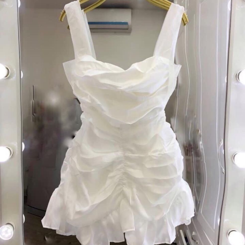 Đầm nữ nhún bèo 2 dây