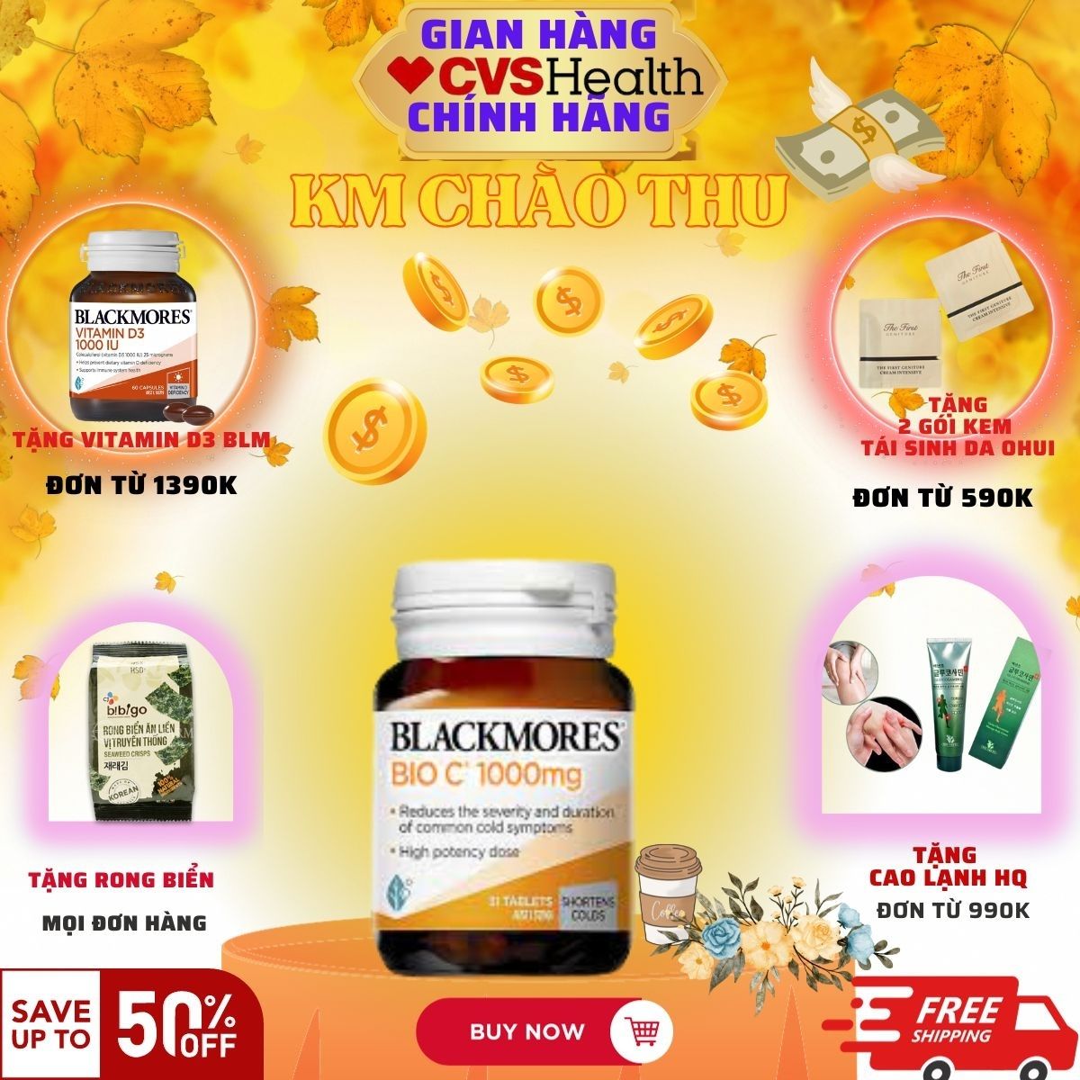Viên uống bổ sung vitamin C tự nhiên Blackmores Bio C 1000mg