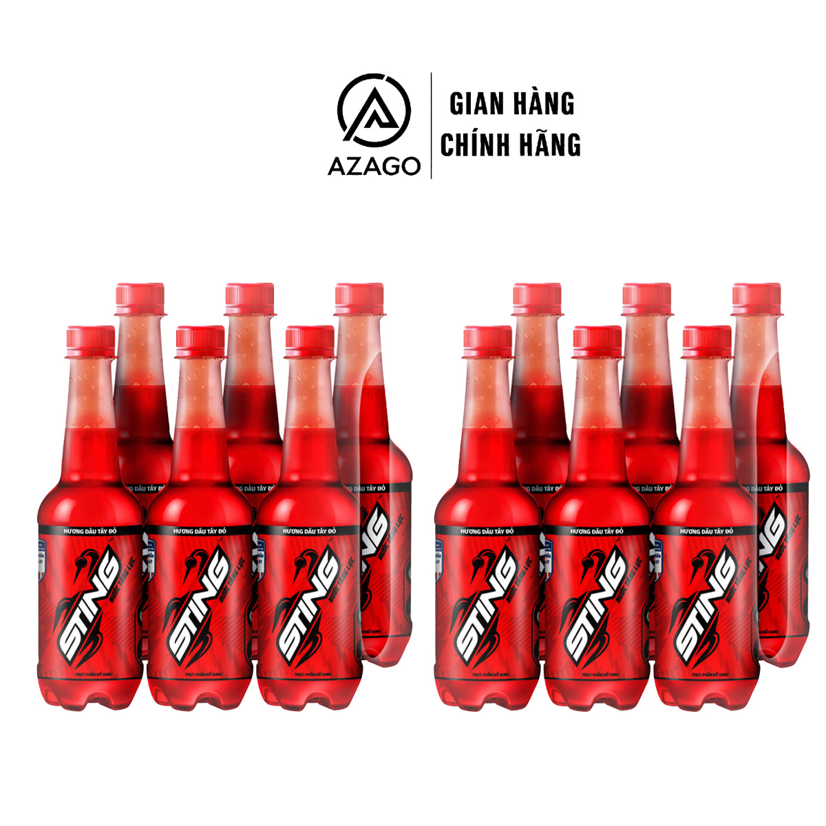 Combo 12 chai 500ml nước tăng lực Sting hương dâu - AZAGO