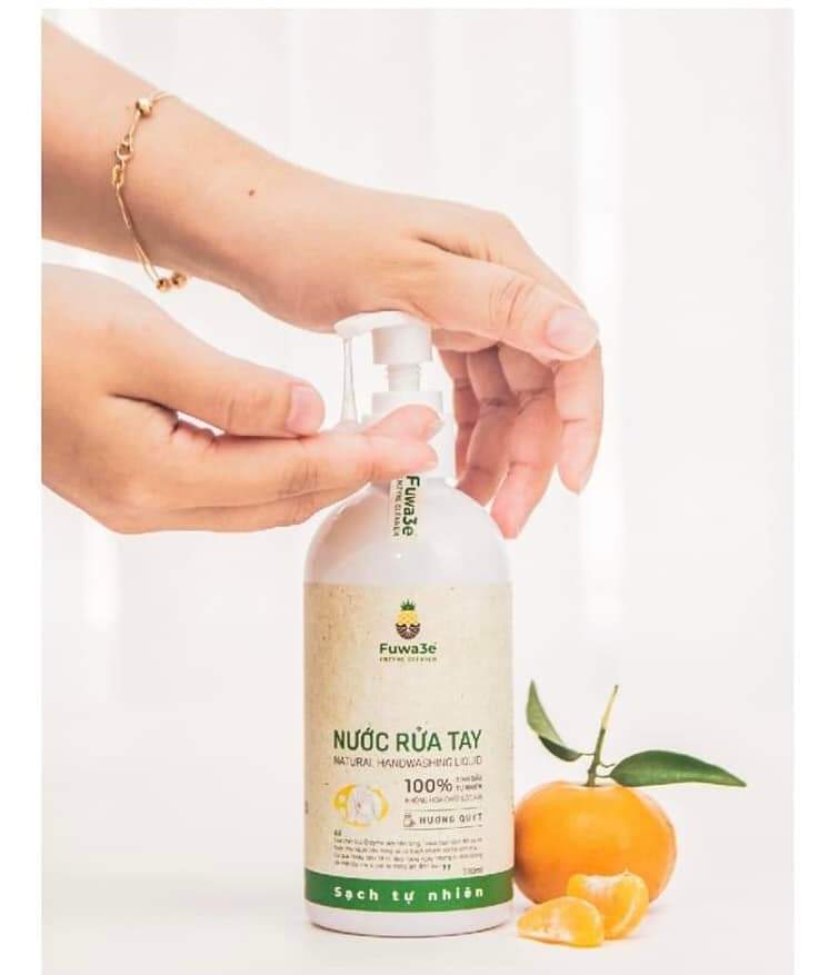 Nước rửa tay sinh học Fuwa3E tinh dầu quýt - chai 300ml G-House shop