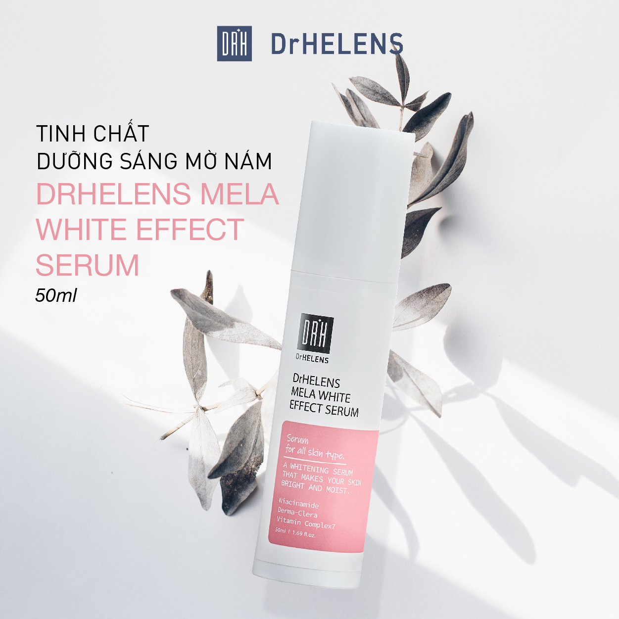 Tinh Chất Dưỡng Sáng Cải Thiện Nám Da DrHelens Mela White Effect Serum 50ml