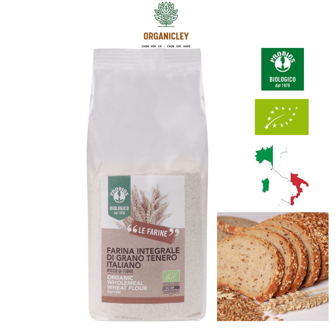 Organic WholeMeal Wheat Flour ProBios - Organic Flour - Organic Powder - Organicley
