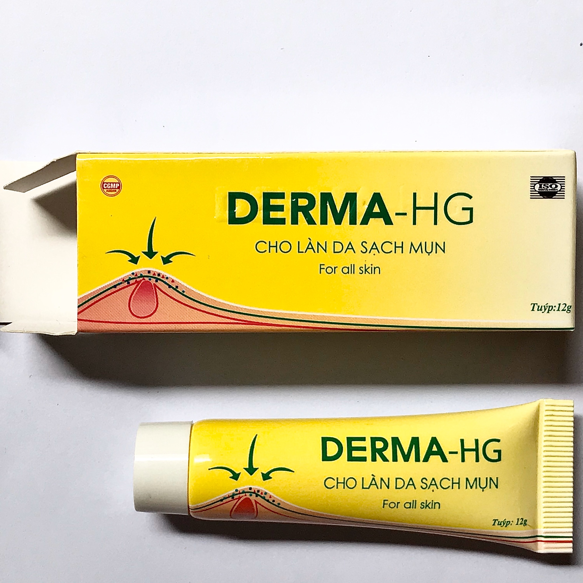 Kem dưỡng da mụn DERMA - HG thành phần nghệ và collagen giúp làn da sáng bóng và sạch mụn