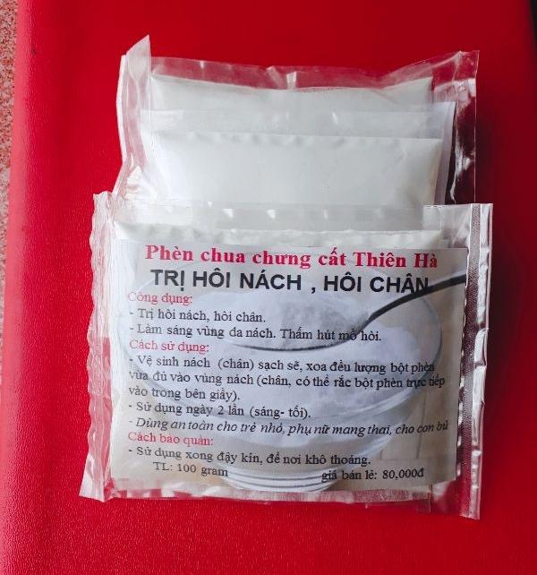 Phèn chua chưng cất trị hôi nách- hôi chân