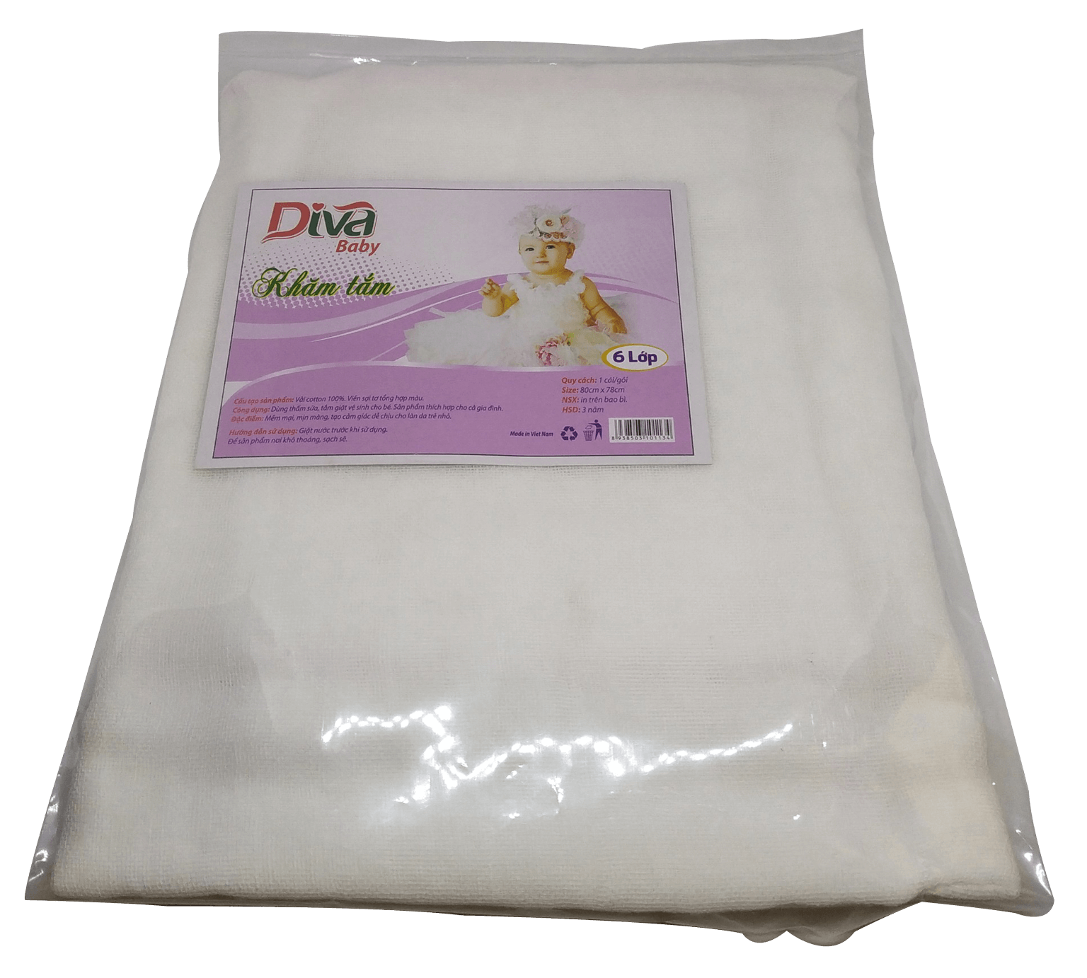Khăn tắm em bé | Khăn xô DIVA 75x75 | 5 Lớp siêu mịn