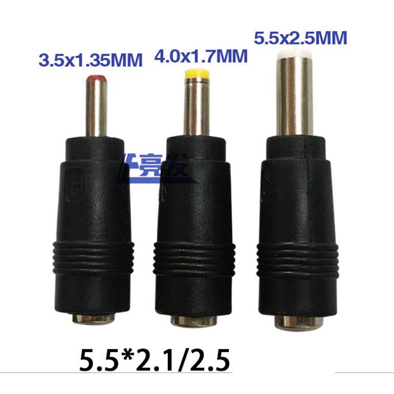 Bộ chuyển chân jack 5.5mm*2.1mm sang 3.5x1.35mm, 4.0x1.7mm, 5.5x2.5mm