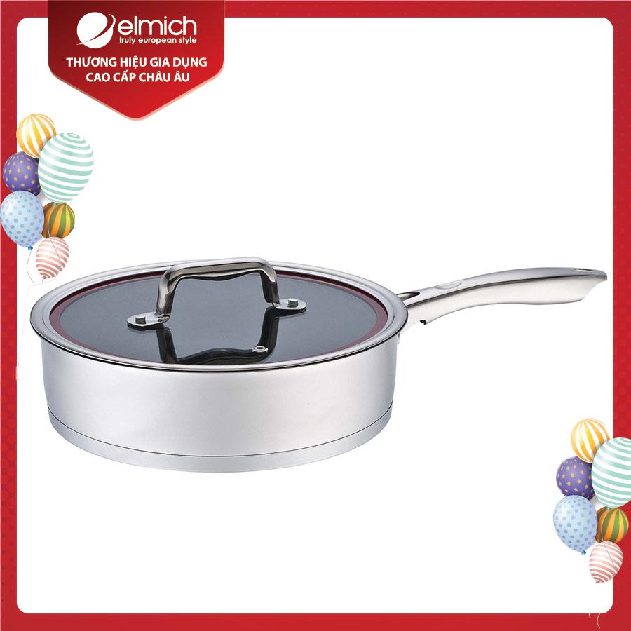 Chảo chống dính inox 304 elmich praha 24cm el-3248 dùng bếp từ