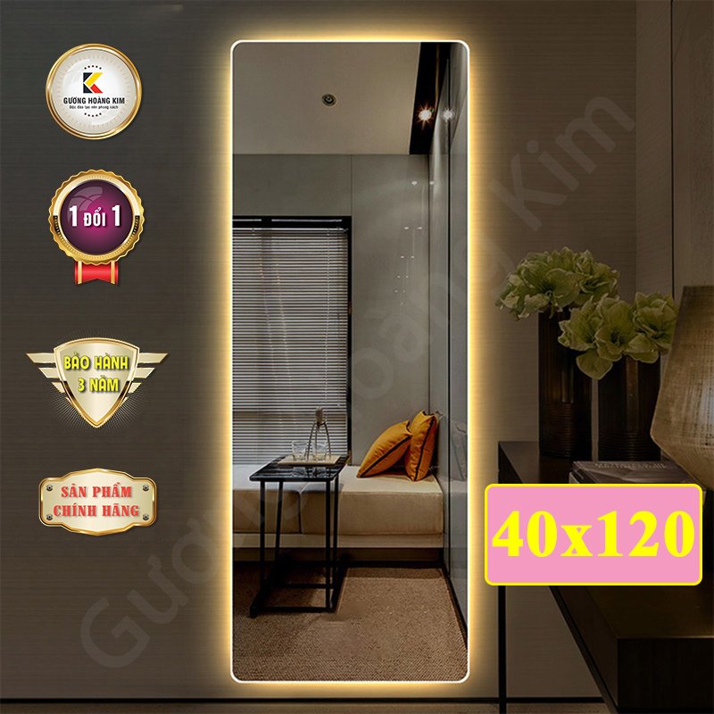 Gương soi toàn thân cao cấp hoàng kim kích thước 40x120cm tính năng đèn led cảm ứng thông minh - guonghoangkim Mirror