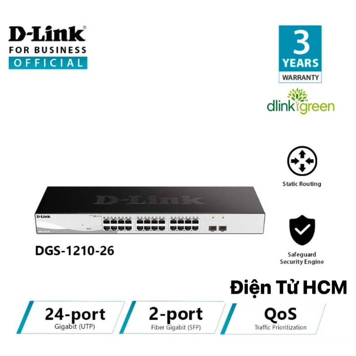 D-LINK DGS-1210-26 - Bộ chia cổng mạng 26 cổng 24 x 10 100 1000BASE