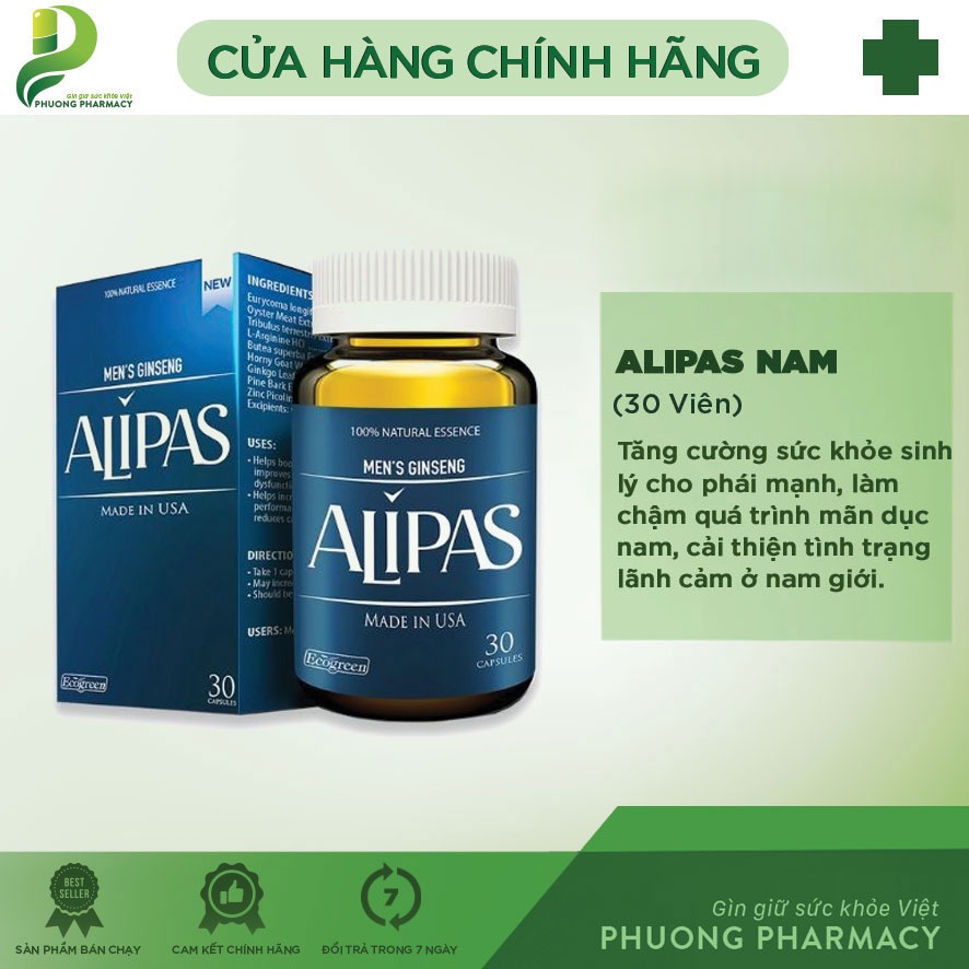 Sâm Alipas Platinum - Tăng cường sinh lý nam, Hàng có tem chống hàng giả - P237