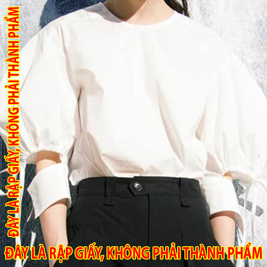Rập Giấy SM029 - Áo sơmi tay rớt dây rút