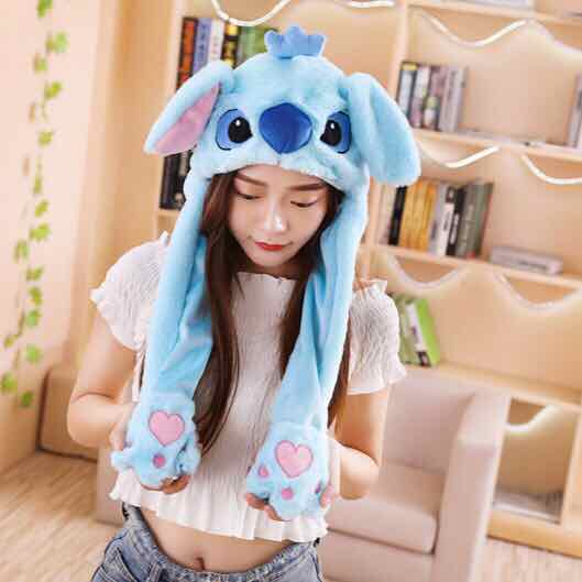 Mũ thú điều khiển tai stich mũ bóp hơi stich - stich