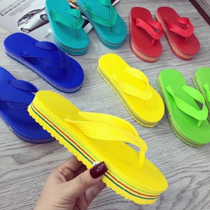 [TĂNG 1 SIZE] Dép tông lào, dép kẹp, dép xỏ ngón đế cao dày 3cm, chất liệu xốp siêu nhẹ siêu bền, 8 màu thời trang