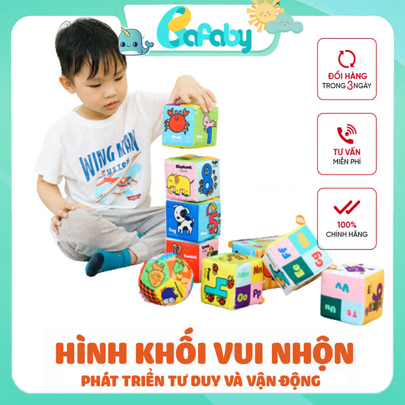 Bộ 8 đồ chơi xúc xắc hình khối tặng kèm bóng bằng vải cho bé - 109