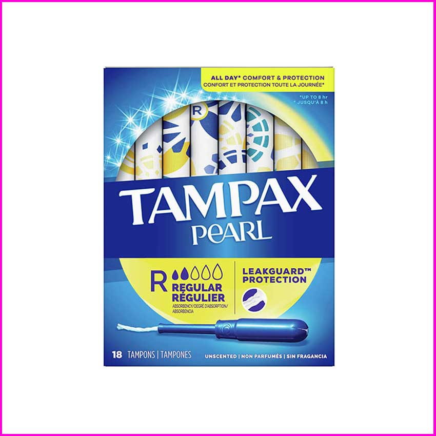Băng vệ sinh Tampon Tampax Pearl Regular 2 giọt - Hàng Mỹ hộp 18 ống