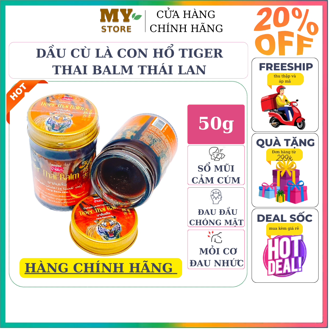 Dầu cù là con hổ tiger thai balm banna thái lan 50g