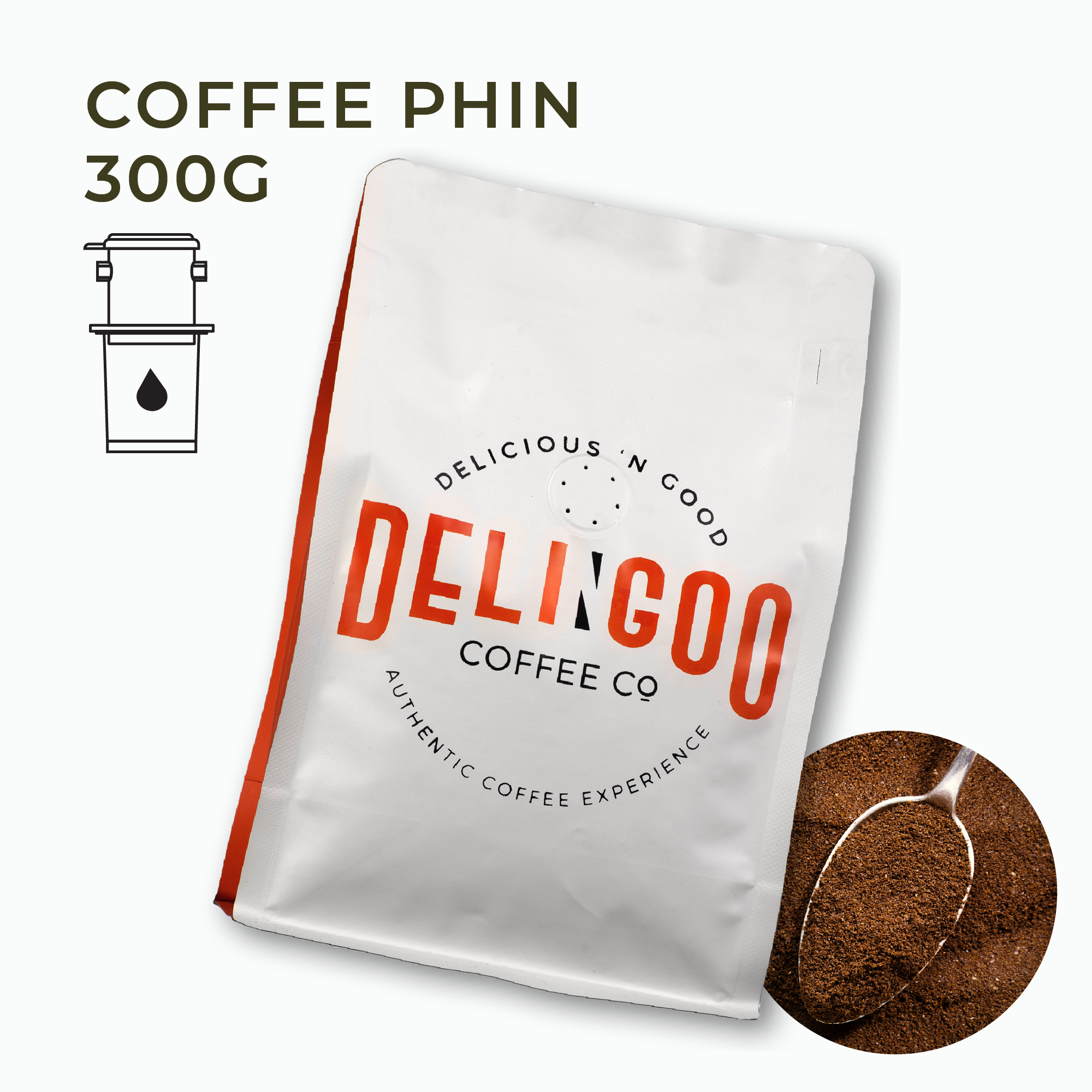 Cà phê nguyên chất pha phin arabica robusta semi washed delingoo coffee gói 300g