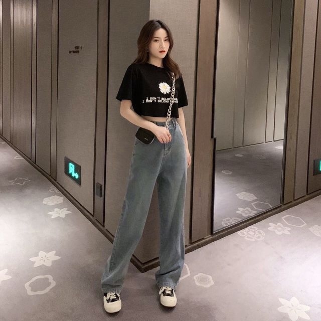 Áo Croptop Thêu Hoa Cúc Cute ANLY42