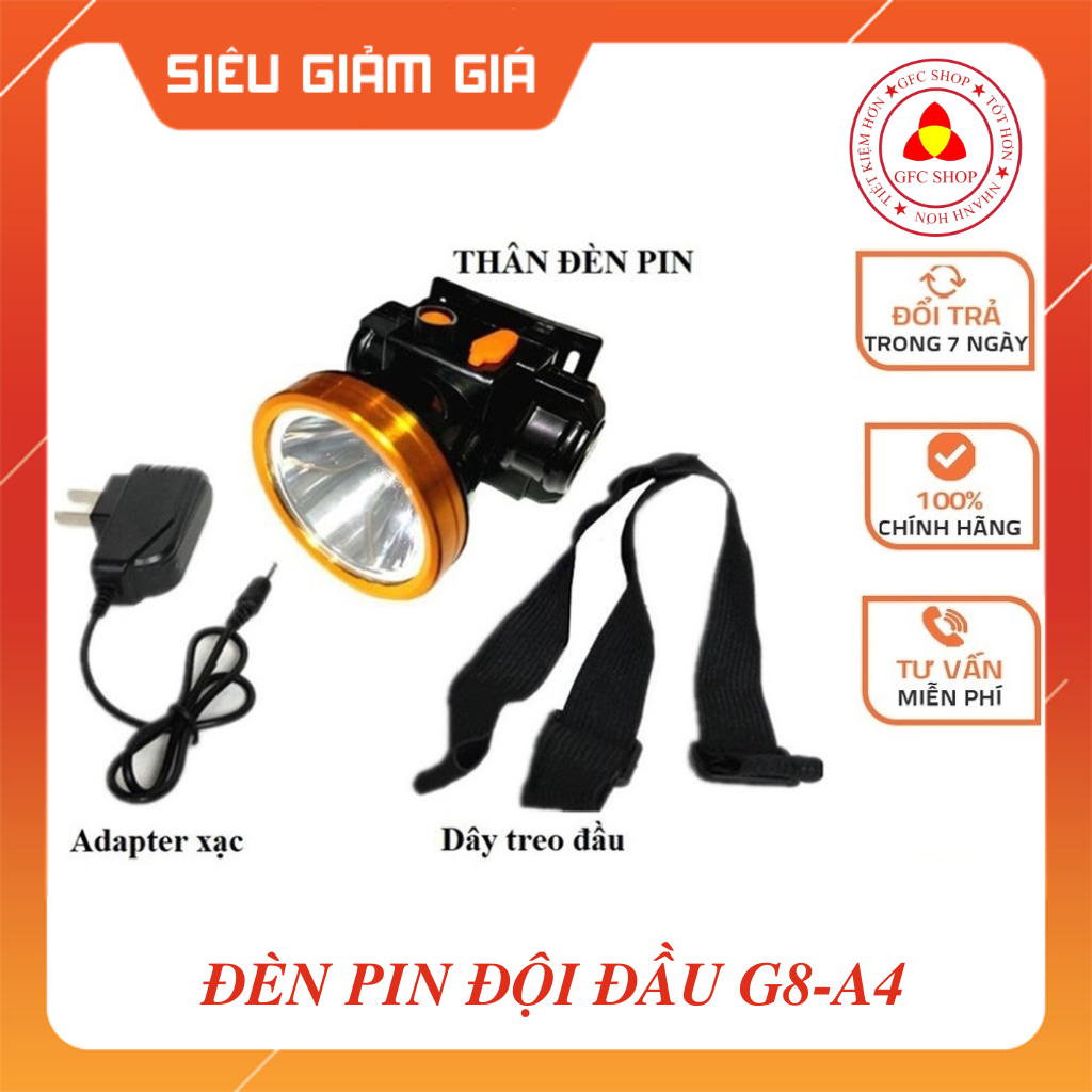 Đèn đeo đầu sạc điện bóng led siêu sáng g8-a4 cỡ bé - g8-a3 cỡ to