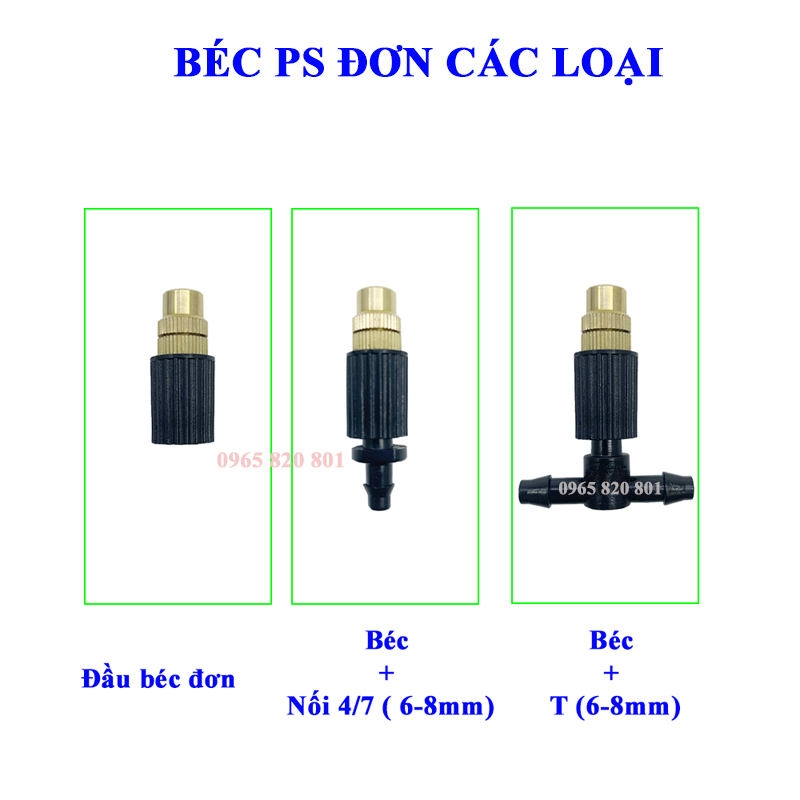 Đầu béc phun sương nhựa đồng các loại