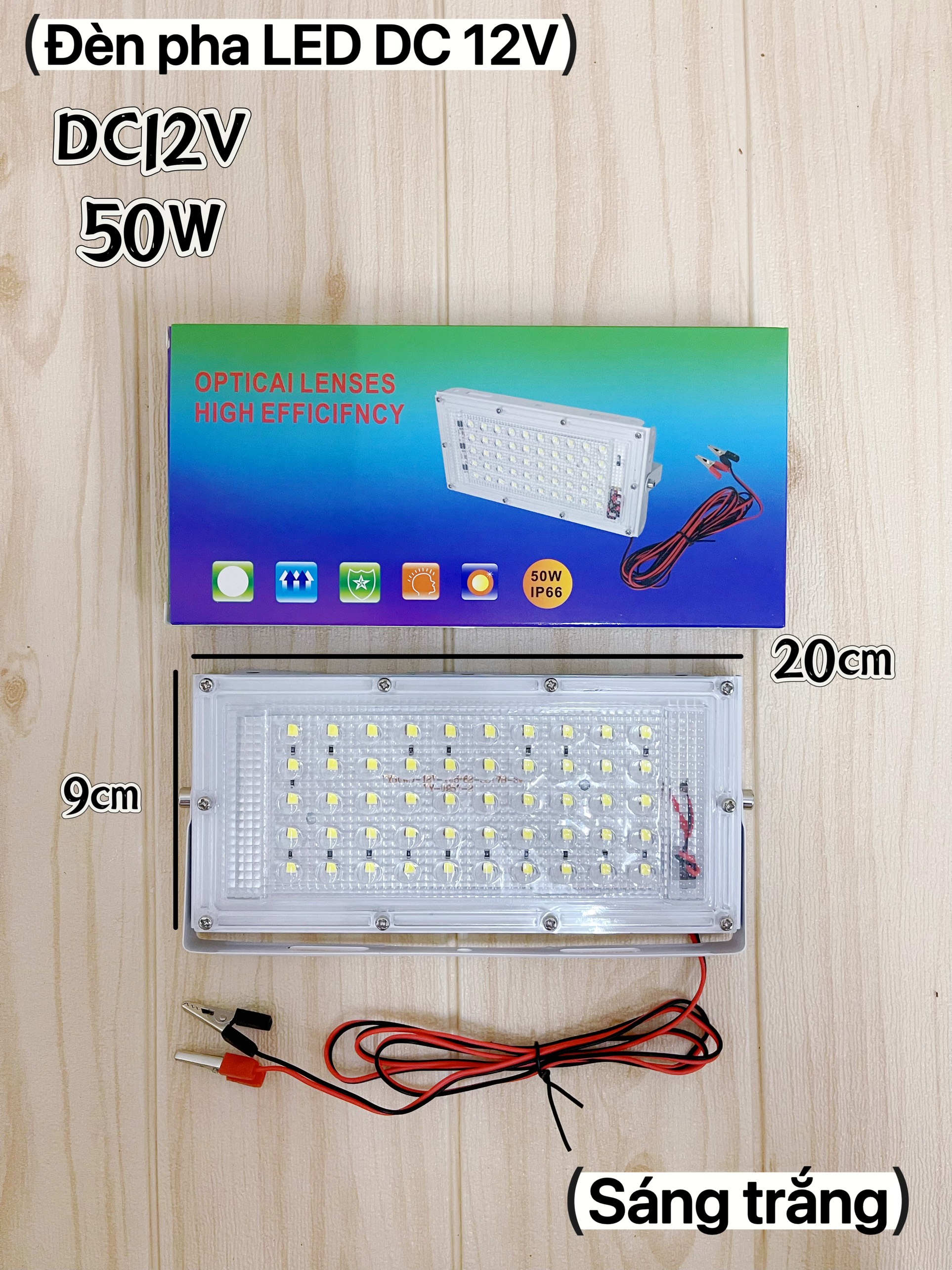 Đèn pha LED bóng kẹp bình 12V kẹp bình ắc quy loại tốt siêu sáng
