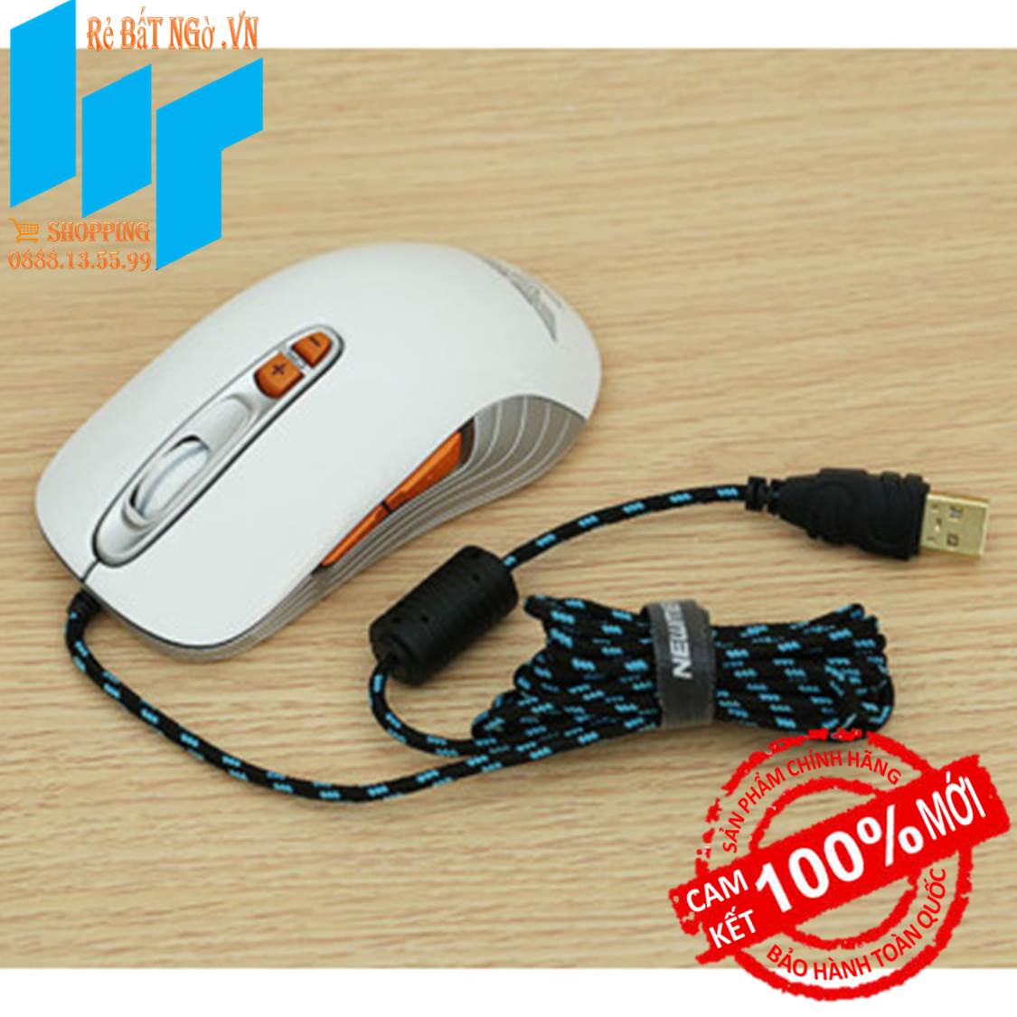 Chuột gaming Newmen GX1-Plus Trắng - Click Omron 20 triệu lượt nhấn