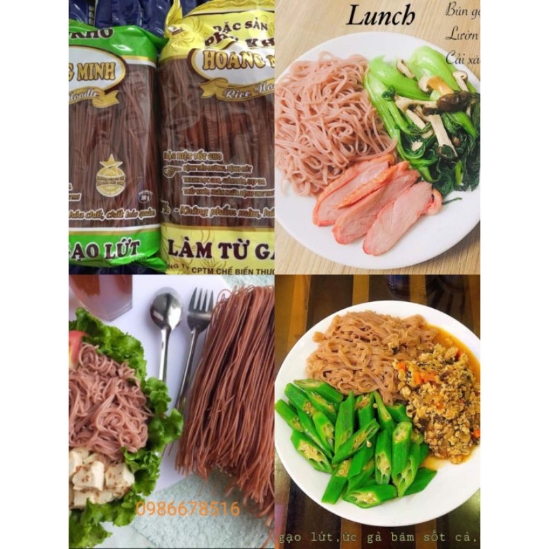 Bộ Đôi Bún Phở Gạo Lứt Đỏ hoàng minh siêu ngon