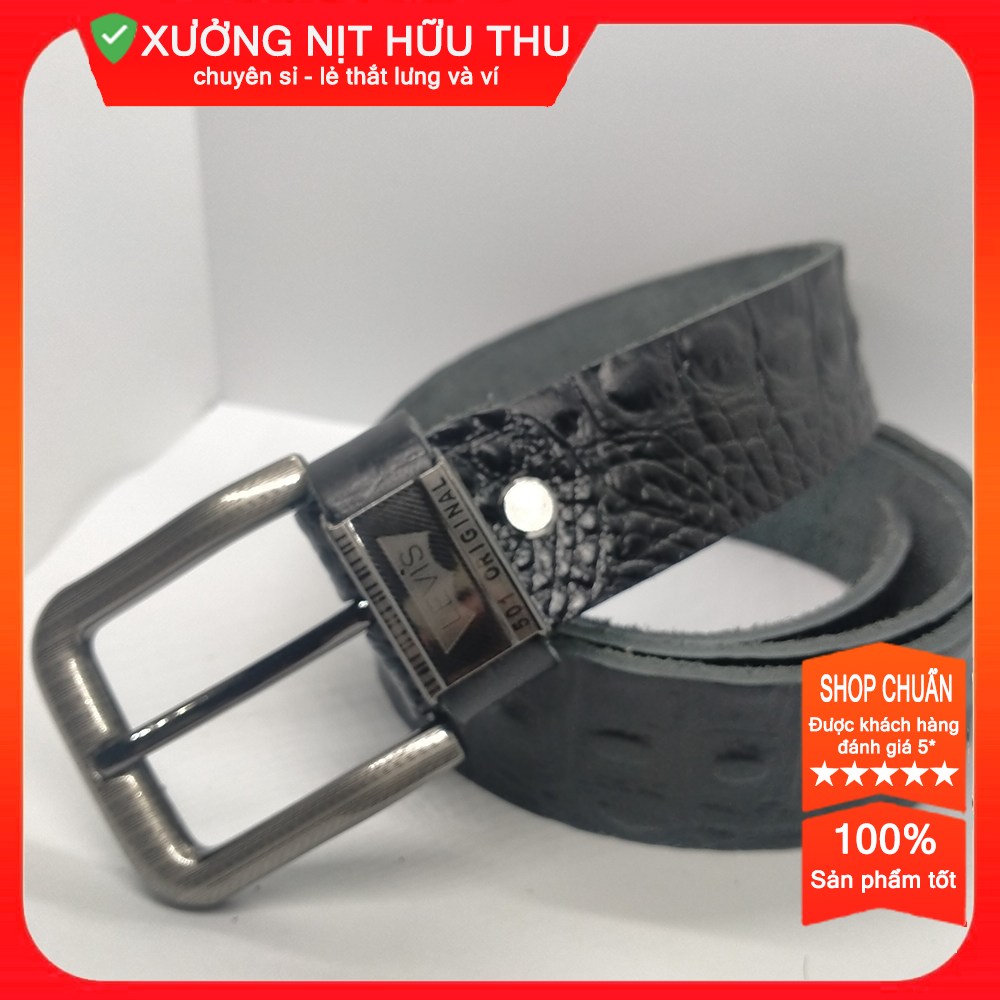 THẮT LƯNG Da NAM/ Dây Nịt Da Nam DA BÒ DẬP VÂN CÁ SẤU [ĐỐT KHÔNG CHÁY] KHÓA KIM TITAN KHÔNG GỈ Dây Lưng Da Bò Thật