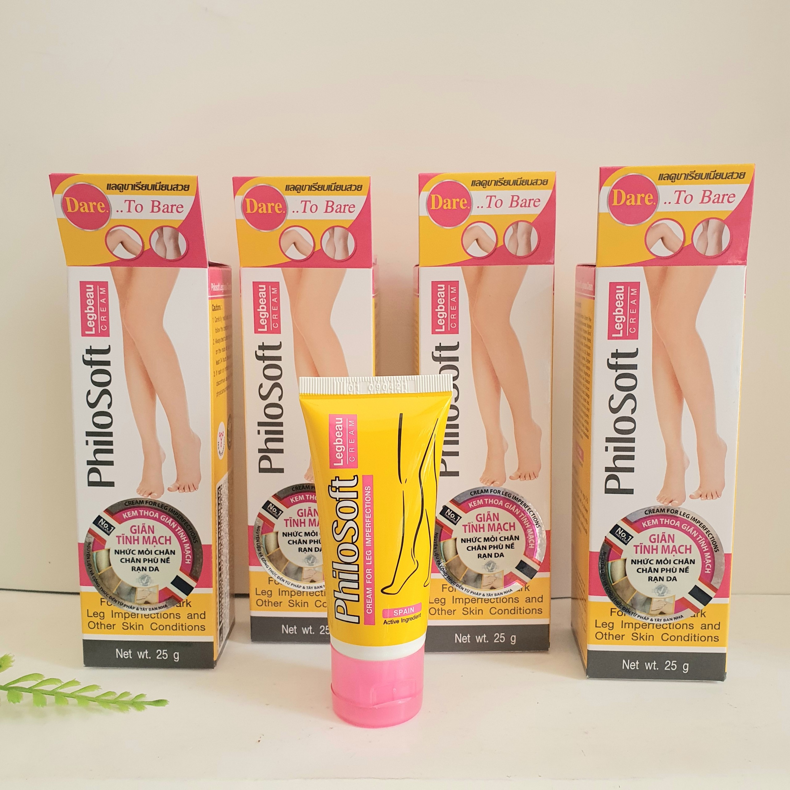 Kem thoa suy giãn tĩnh mạch philosoft legbeau cream 25g thái lan, nội địa tem vàng