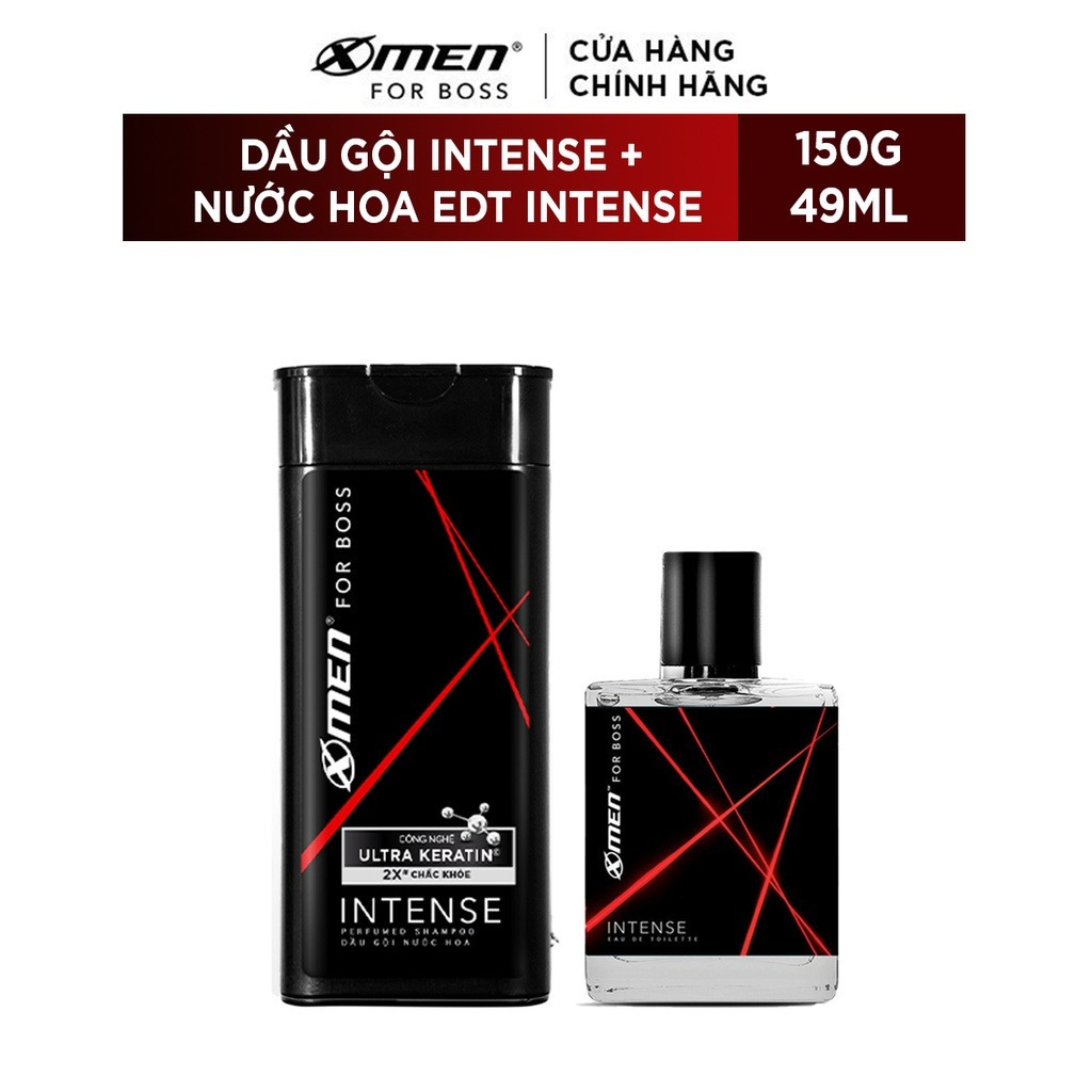 Combo nước hoa edt x-men for boss intense 49ml + dầu gội nước hoa intense 150g