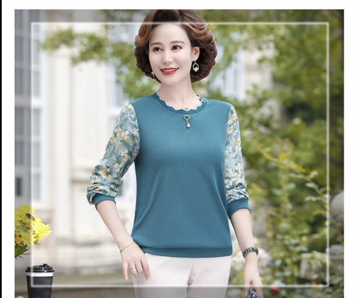 Áo len nữ trung niên cao cấp, len ngọc