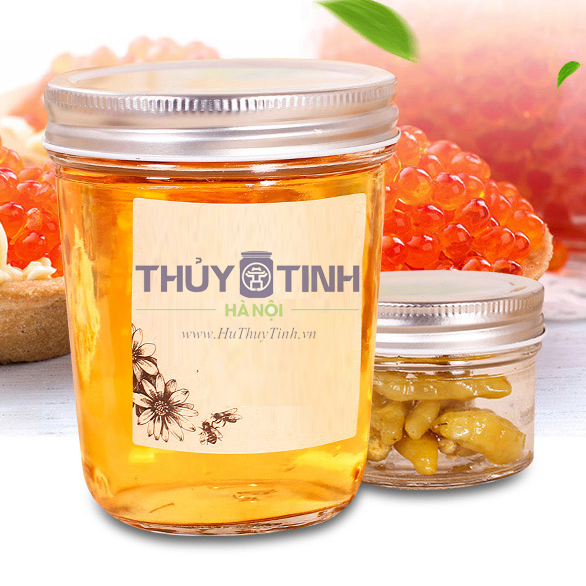 Combo 3 hũ thủy tinh tròn 500ml nắp nhôm miệng rộng đựng đồ khô, thực phẩm, gia vị
