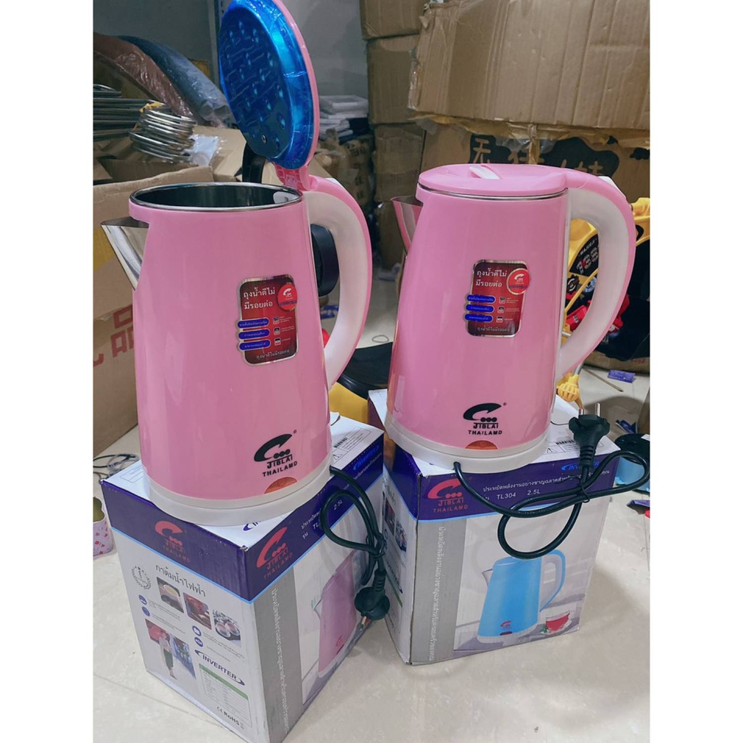 Ấm đun nước siêu tốc JipLai 2 lớp của thái lan dung tích 2,5L