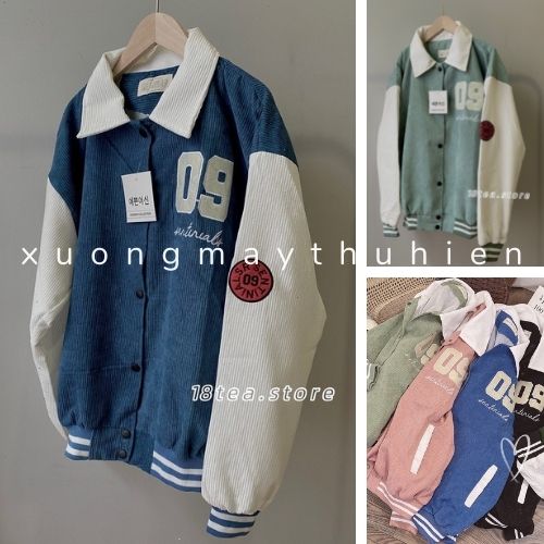 Áo bomber nhung số 09 cúc bấm Áo khoác nhẹ form rộng tay dài trẻ trung,cá tính xuongmaythuhien