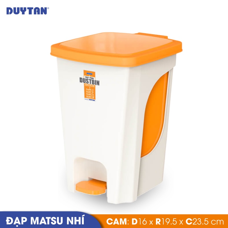 Thùng rác đạp nhí nhựa DUY TÂN Matsu (16 x 19.5 x 23.5 cm) - 02379 - Giao màu ngẫu nhiên