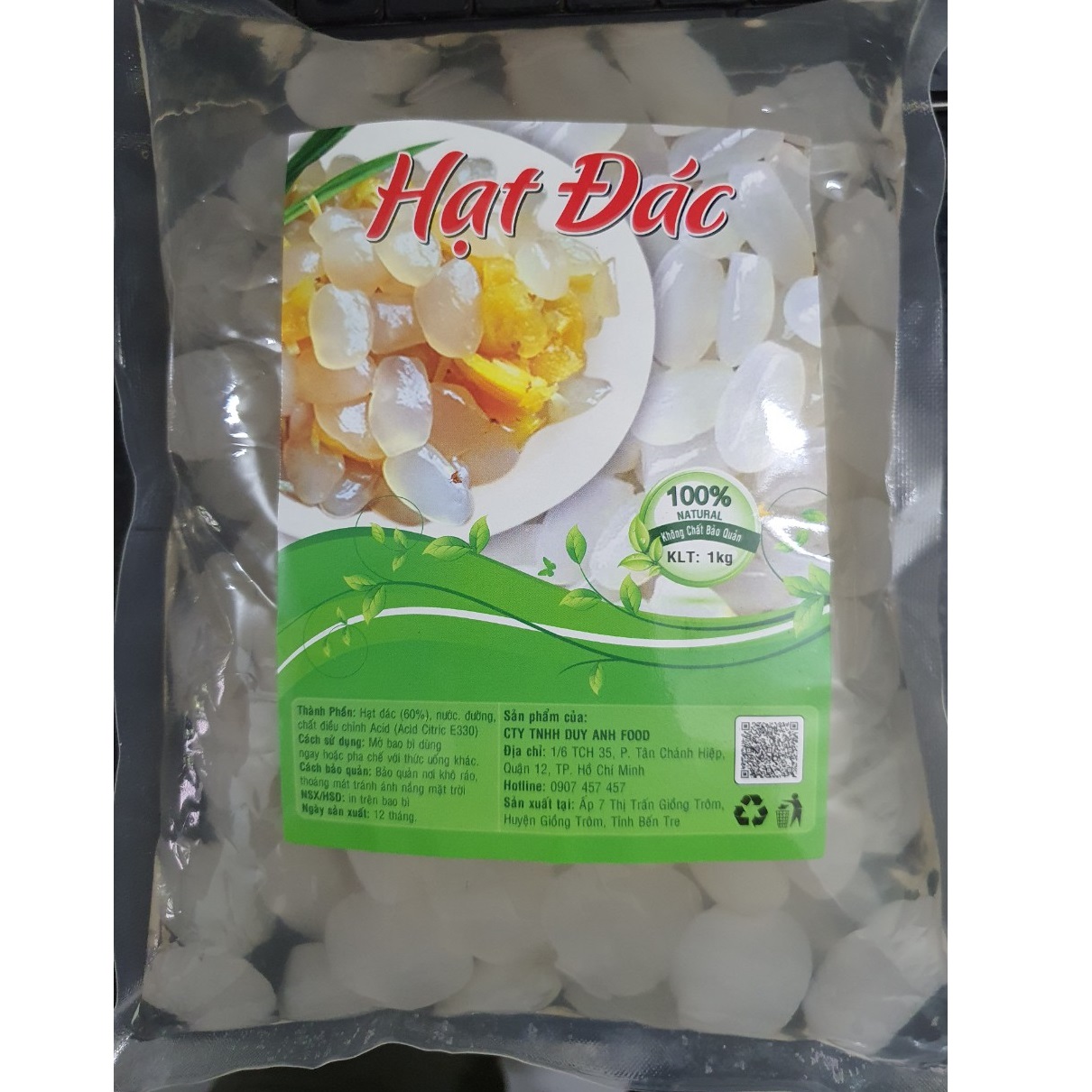 Hạt đác ngâm nước đường - duy anh food - bịch 1kg