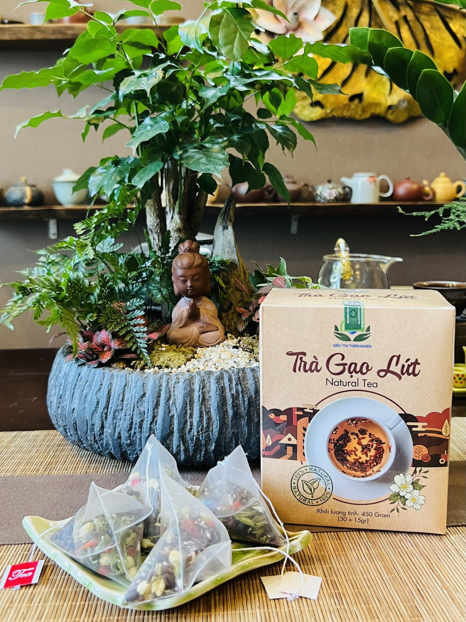 Trà gạo lứt thảo mộc túi lọc Natural Tea Siêu Thị Thiên Nhiên