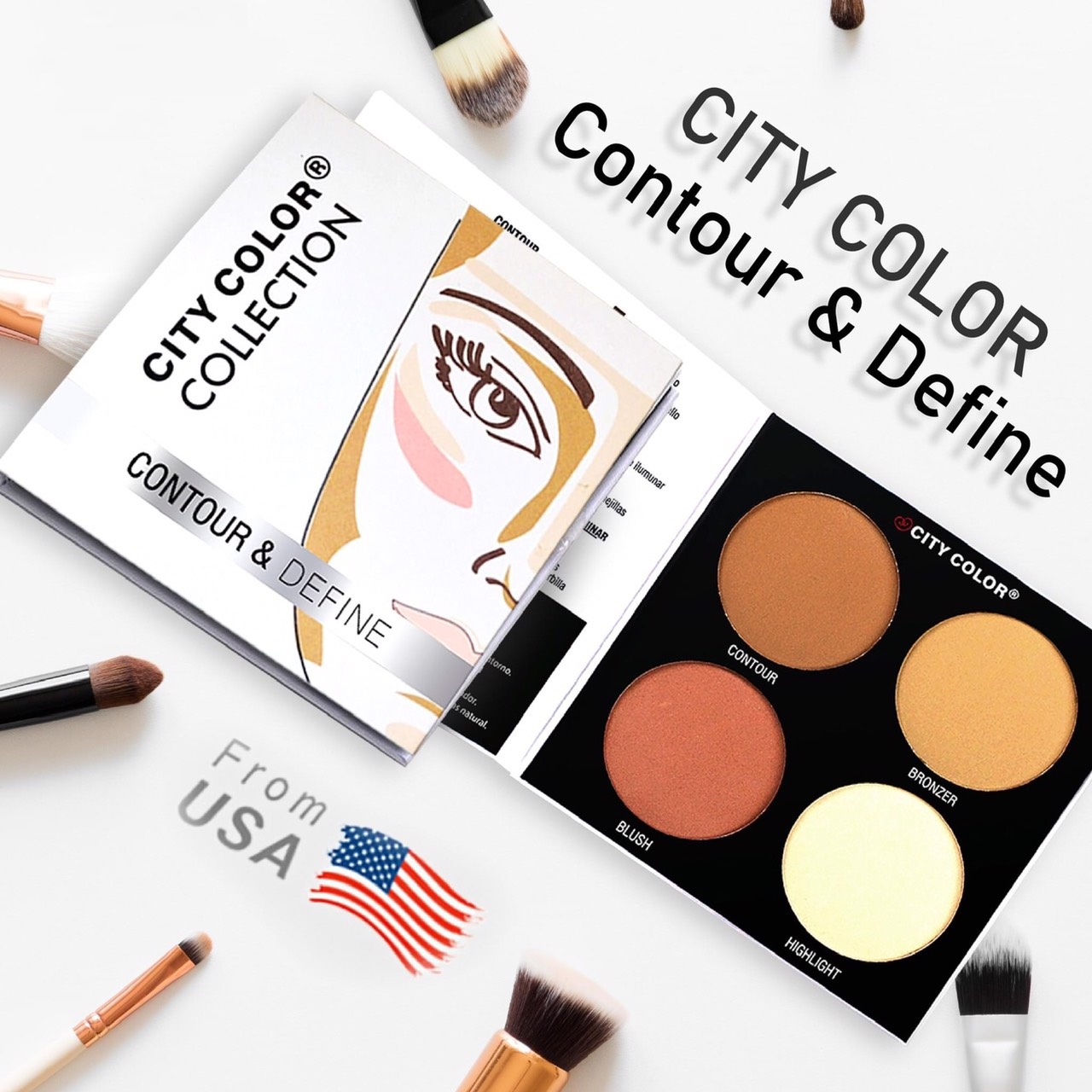 Bảng Phấn Tạo Khối 4 ô City Color Contour & Define