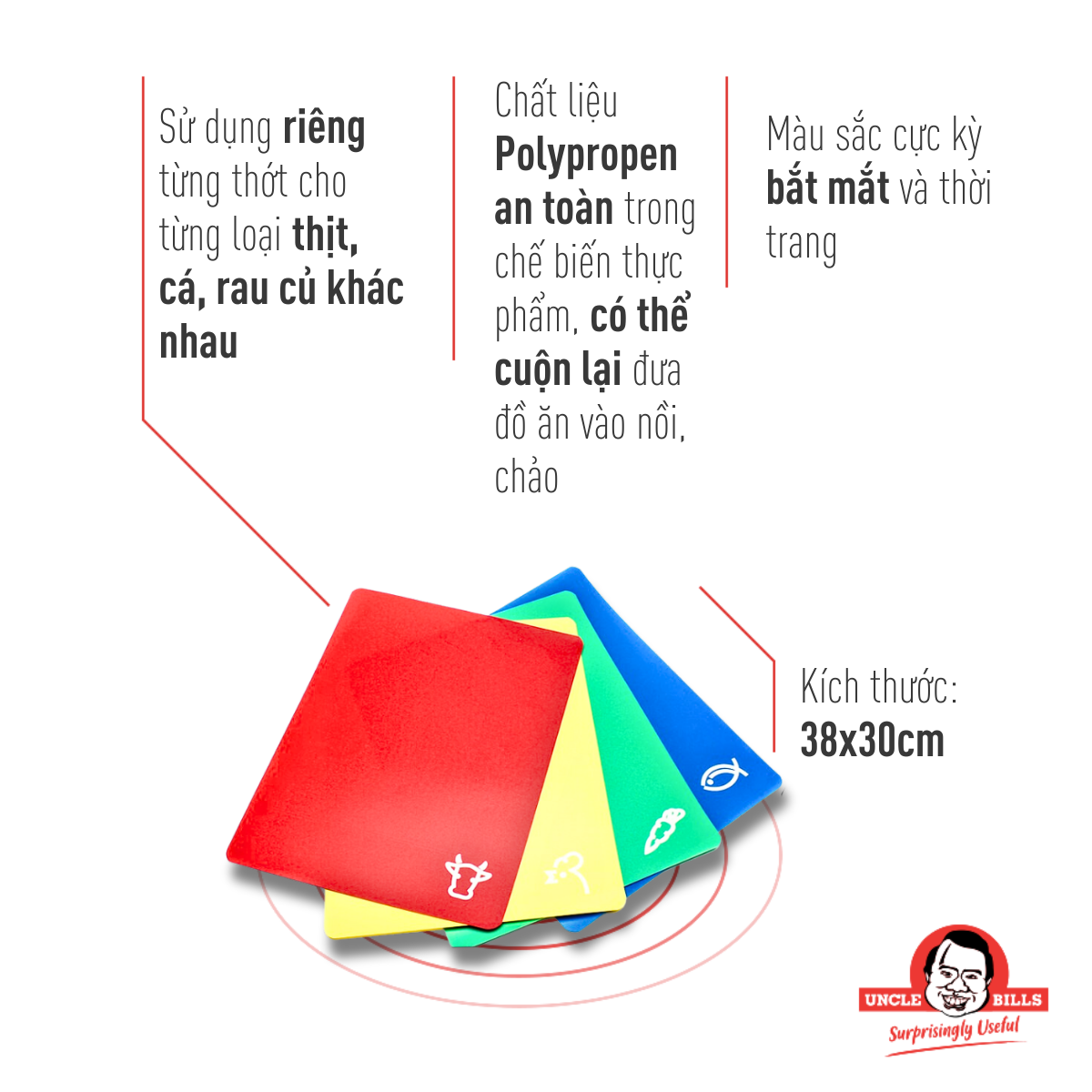 Bộ 4 thớt dẻo thông minh ubl ka0154
