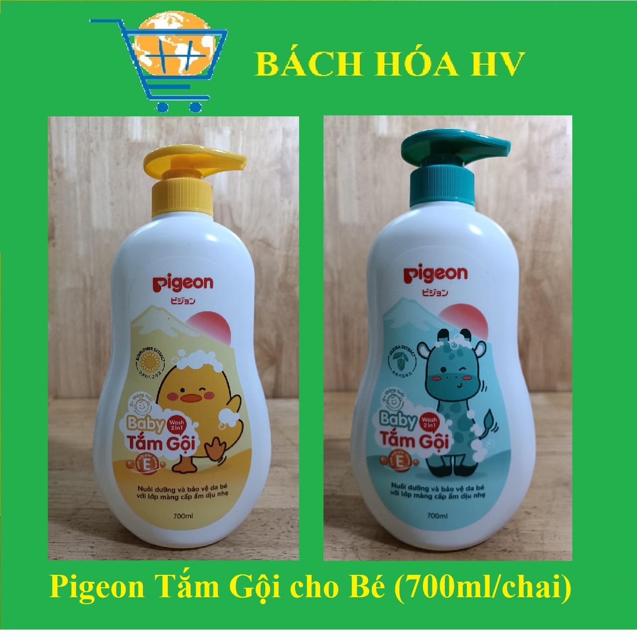 Sữa Tắm Gội 2 in 1 dành cho Bé PIGEON 700ml/chai - BACH HOA HV