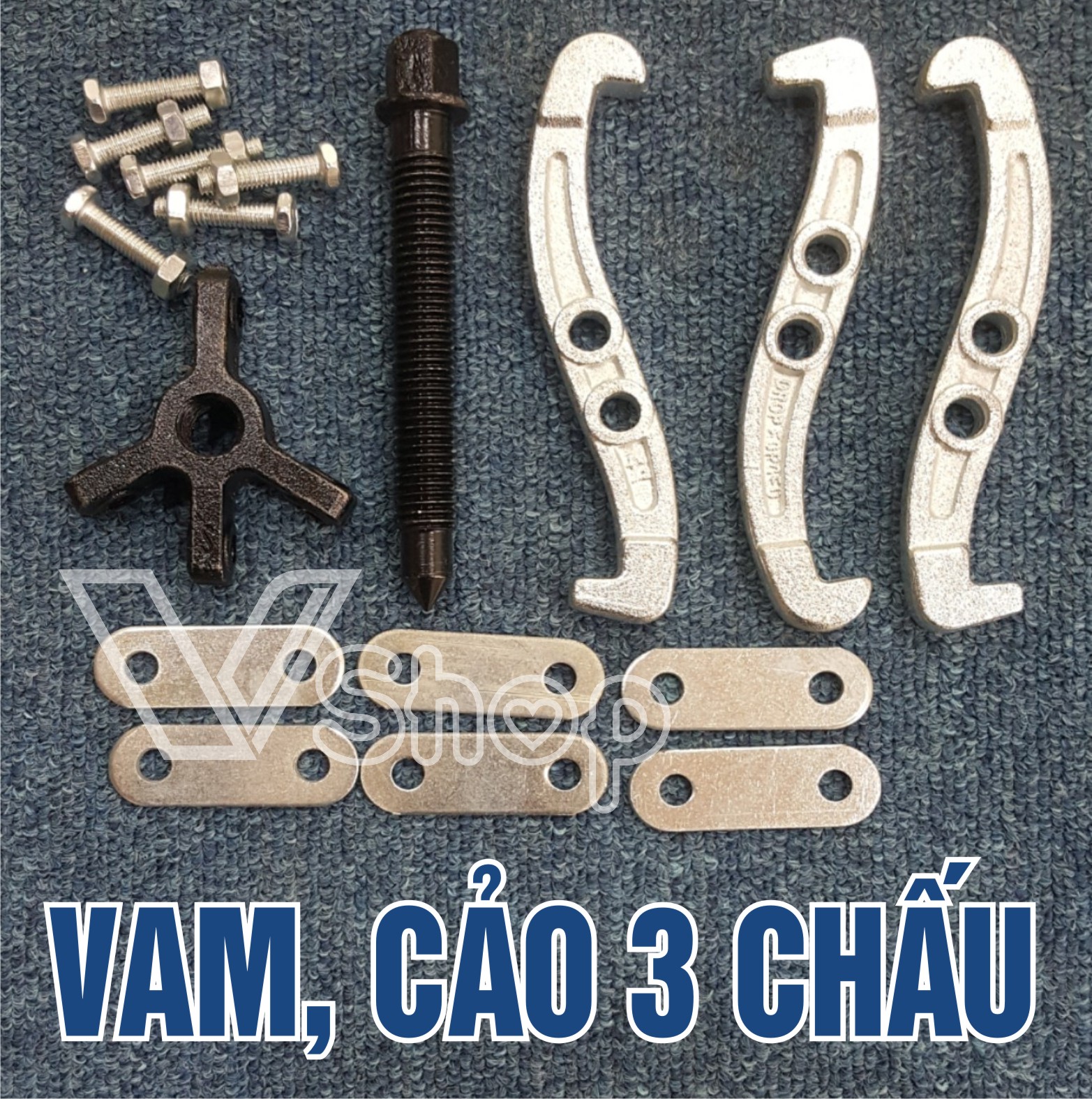Cảo 3 chấu. vam 3 càng. Tháo vòng bi, nhông, puli, bánh răng