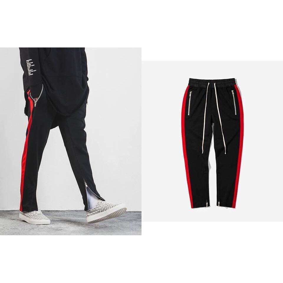 Quần nỉ 1 sọc khóa Zip dây Drawstrings dài Track Pants Zipper - Retro Pants Zip - Quần Zip 1 sọc Unisex