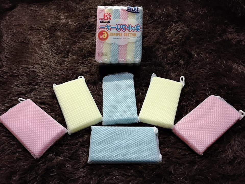 Set 7 Miếng Xốp Rửa Bát Bọc Lưới - Tạo Bọt [29L35]