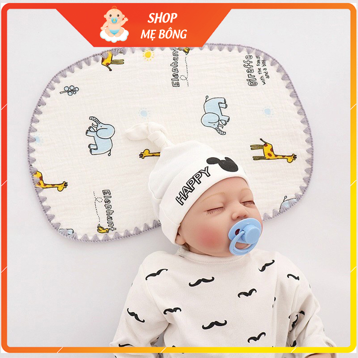 Gối xô sơ sinh gối xô sợi tre 10 lớp mềm mịn thấm hút mồ hôi tốt cho bé sơ sinh