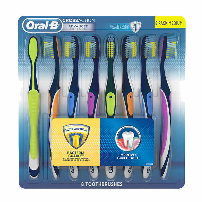 [HCM]8 bàn chải Oral-B Cross Action Advanced Toothbrush with Bacteria Guard Bristles