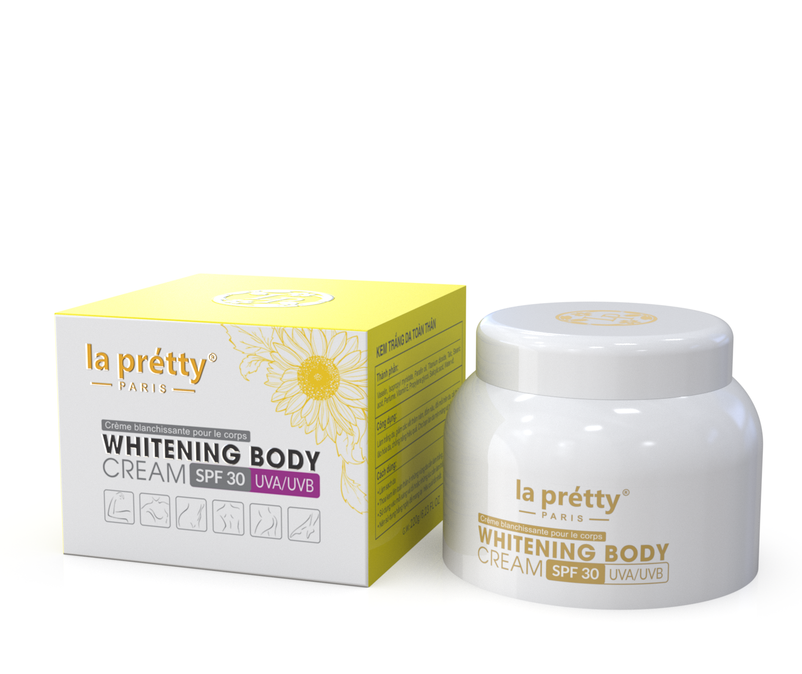 Kem body la pretty kem trắng da toàn thân la prétty 220g kem la pretty