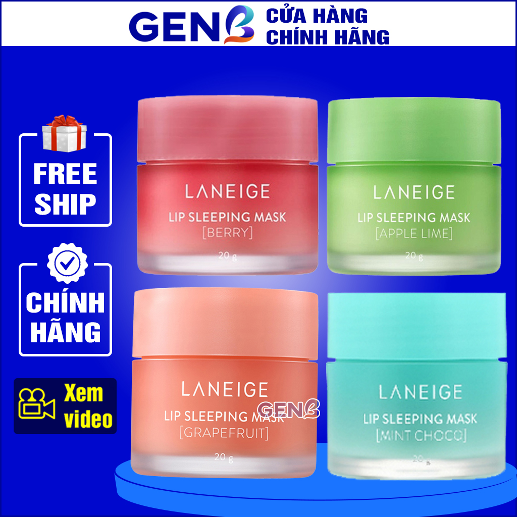 Dưỡng môi laneige chính hãng 20g 8g 3g - mặt nạ ngủ môi laneige hàn quốc full size/ mini - ủ môi laneige tẩy da chết môi - tẩy tế bào chết môi, dưỡng hồng môi laneige lip sleeping mask genb